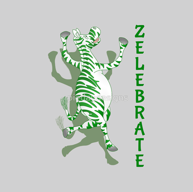 zelebrate, celebrate, zebra, celebration, african animal, funny zebra, green stripes, zebra with green stripes, green zebra, happy zebra, cute zebra, jumping for joy, happy, happiness, zebras, green animal