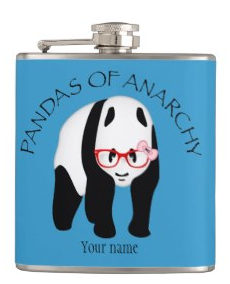 Pandas of Anarchy Hip Flasks by Piedaydesigns 