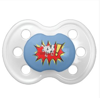 Cow in a KAPOW starburst Baby Pacifier by mailboxdisco  zazzle 