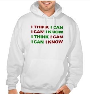Picture, weight lifting, gym, exercise, motivation, gym motivation, i think i can, i know i can, work out, typography, i can, hooded pullover