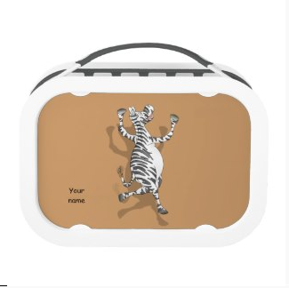 Picture Zebra jumping for joy lunch box by mailboxdisco 