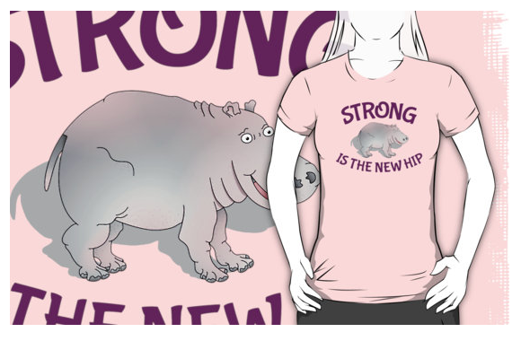 t-shirt, pink t-shirt, fitspo, hippopotamus, hippo, gym, exercise, gym motivation, strong is the new skinny, fit is the new skinny, strong is the new hip, work out, fitness motivation