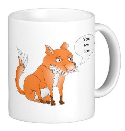Make the fox say whatever you like coffee mug by mailboxdisco 