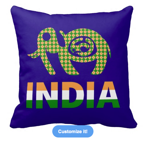 pillow, pregnant elephant, elephant, elephant calf, calf, pregnancy, india, flag of india, painted elephant, asian elephant, green elephant, pillow