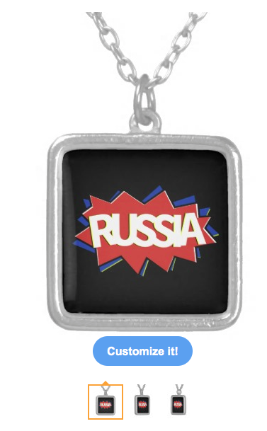 NECKLACE, red white and blue, flag, boom, ka pow, russia, russian flag, russian federation, starburst, russia day, den' rossii, pop, comic book, jewelry