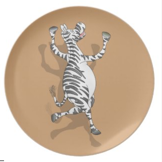 Zebra jumping for joy dinner plate by mailboxdisco zazzle
