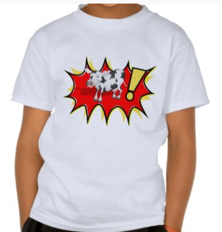 Picture Cow in a KAPOW starburst Tee Shirts by mailboxdisco 