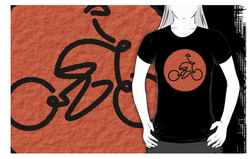 bike, bicycle, road bike, cycling, roundel, orange circle, bike race, bicycle race, riding, stick man