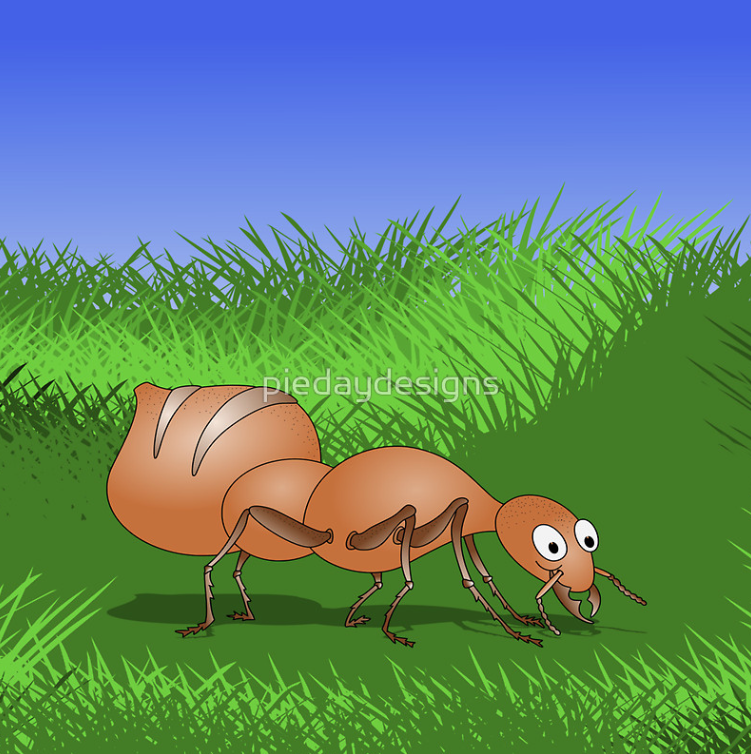ant, brown ant, happy ant, smiling ant, smiling insect, happy smile, green field, tall grass, green grass, sunny day, insect, ants, cute ant, abs, abdomen, rock hard abdomen work out, fitness, humour, funny