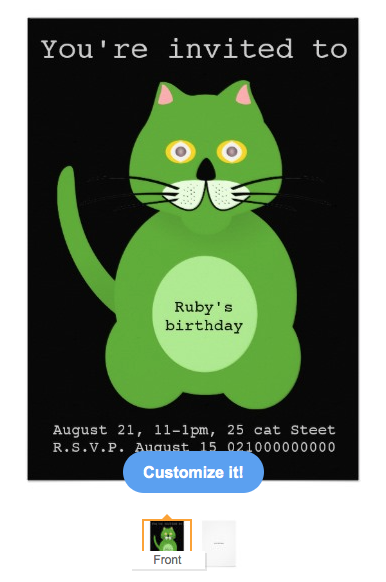 cat, green cat, party, cat party, theme party, kitten, birthday, birthday party, children, kids, green, childrens, kids birthday, Cards