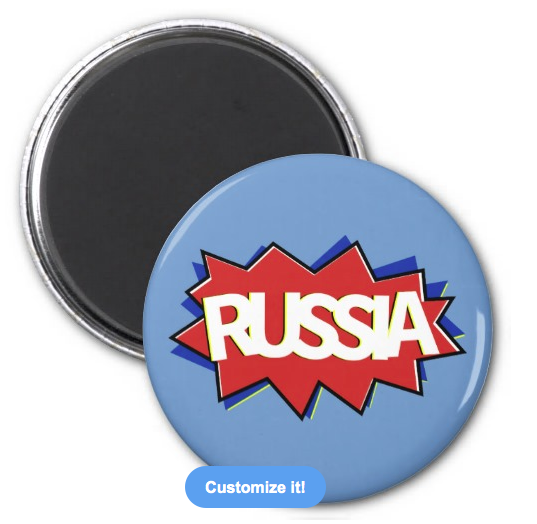 red white and blue, flag, boom, ka pow, russia, russian flag, russian federation, starburst, russia day, den' rossii, pop, comic book, refrigerator magnet