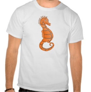 Orange seahorse with curled tail shirt by mailboxdisco  Create tshirt at Zazzle